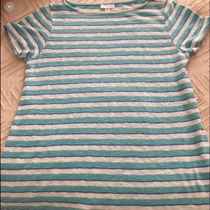 J JILL Cotton/Linen Striped Top